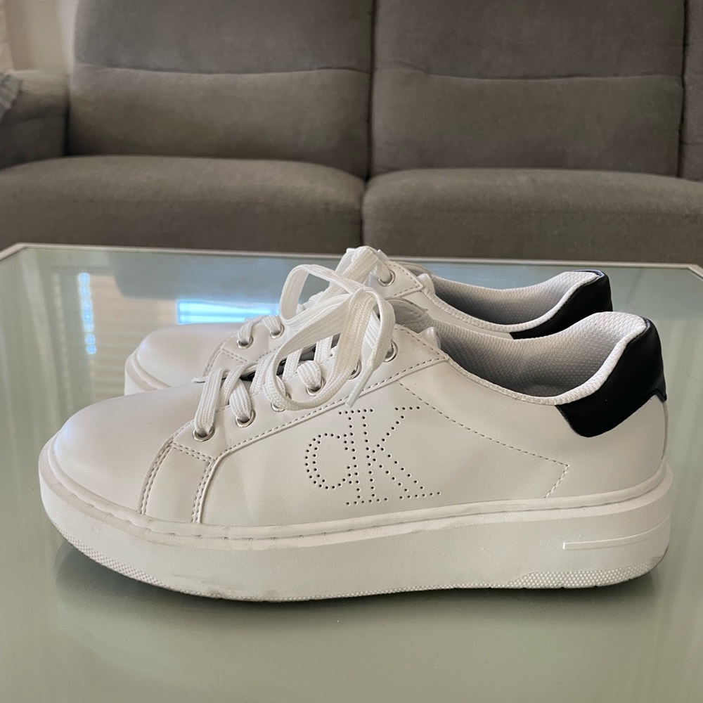 Calvin Klein White Sneakers with Black Accents